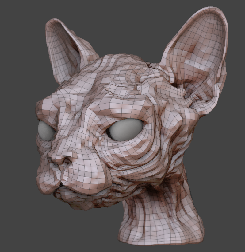 ZBrush mesh at its lowest subdivision level.